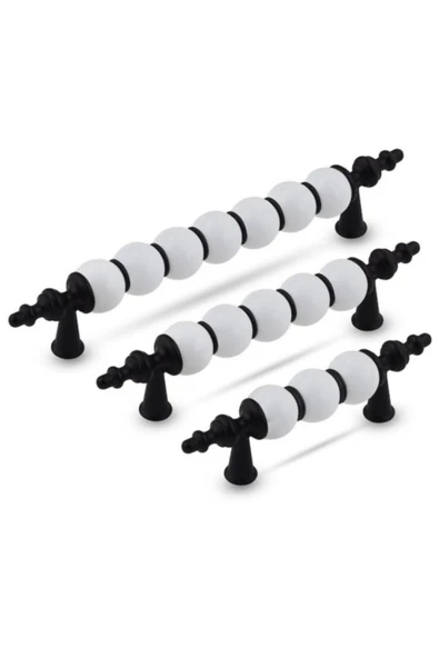 Polimer Modern Lüks Mobilya Dolap Çekmece Kulpları (2 Adet ) 128 Mm Siyah ürün görseli 1