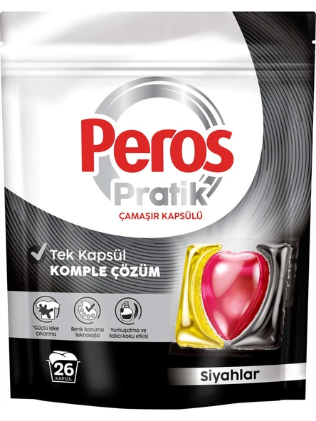 Peros Pratik Matik Çamaşır Deterjanı Kapsülü - Tableti 26 Adet Siyahlar ürün görseli 1