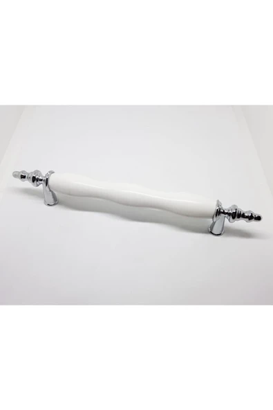 Öyküm Krom Beyaz Desensiz Polimer Kulp 128mm 5(adet) ürün görseli 1