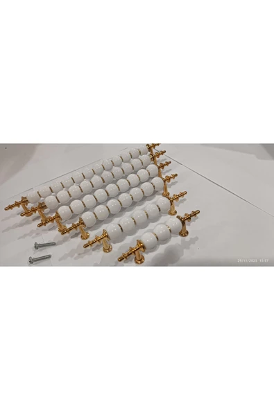 POLİMER MODERN 2 AD. 64 MM ALTIN Lüks Mobilya Dolap Çekmece Kulpları MİSKET-BONCUK KULP ürün görseli 1