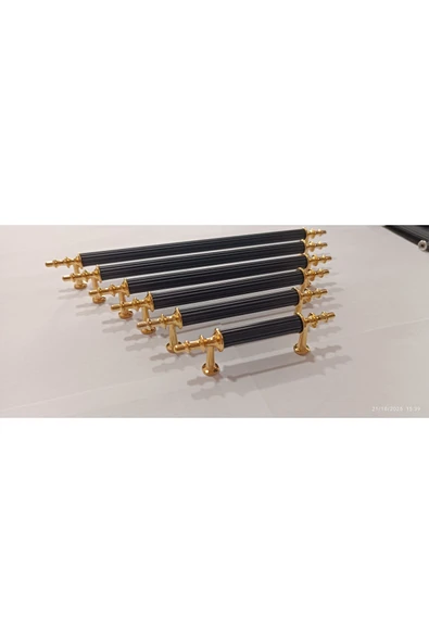 EMİR 1 AD.SİYAH ALTIN 64 MM Metal Vidalı KULP Dolap,şifonyer,ünite,komidin,mutfak Dolabı,vestiyer ürün görseli 1