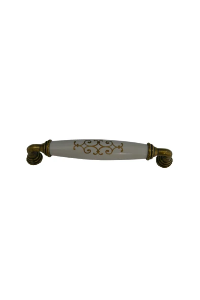 Düz Polimer 5'li Fiyat 128mm Antik Sarı Desenli Kulp ürün görseli 1
