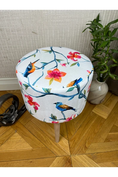 decosense Çiçekli Puf Bench Oturak Tabure koltuk - Resim 2