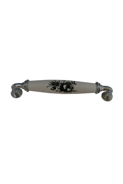 Düz Polimer 5'li Fiyat 128mm Krom Siyah Desenli Kulp ürün görseli 1