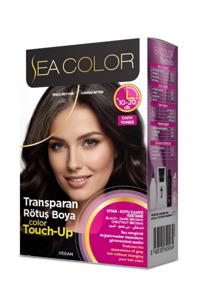 Sea Color Touch-Up Transparan Vegan Rötuş Boya Seti 75+75 Ml Siyah Tonlar İçin ürün görseli 1