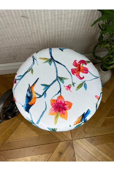 decosense Çiçekli Puf Bench Oturak Tabure koltuk - Resim 3