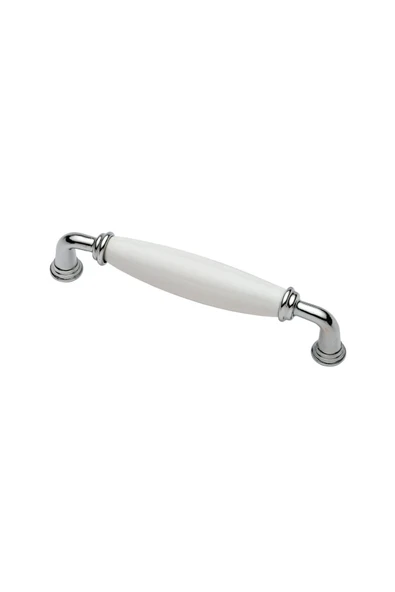 Düz Polimer 5'li Fiyat 128mm Krom Beyaz Kulp-duzpolmer ürün görseli 1