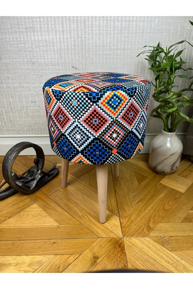 decosense Retro Gürgen Ahşap Puf Bench Tabure Koltuk ürün görseli 1