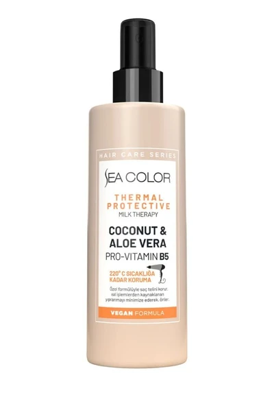 Sea Color Termal Koruyucu Saç Bakım Sütü Coconut & Aloe Vera Vegan Formül 200 Ml ürün görseli 1