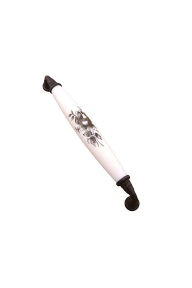 5 Adet Porselen Görünümlü Kulp Siyah Desenli 160 mm ürün görseli 1