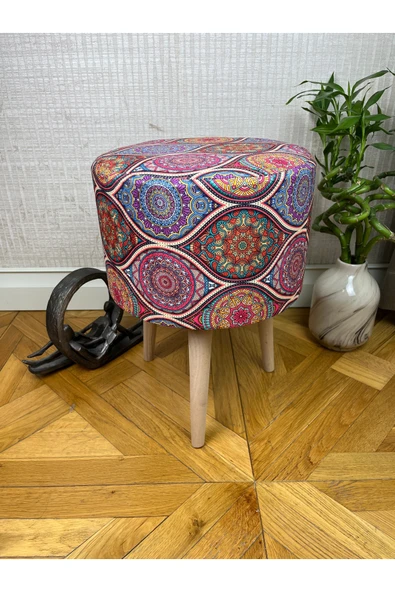 decosense Retro Gürgen Ahşap Puf Bench Tabure Koltuk ürün görseli 1