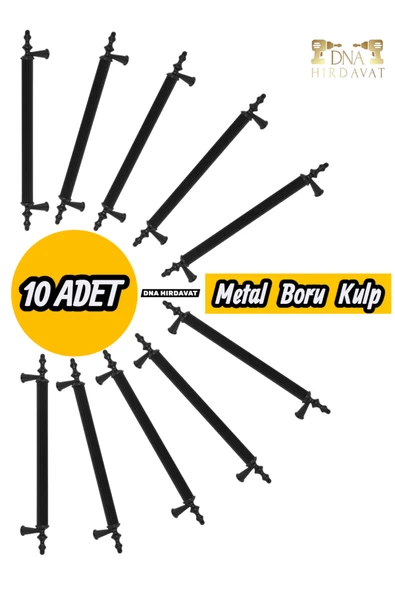 Siyah Boru Kulp 160mm Metal Dolap Kulpu Çekmece Kulpu 16cm (10 Adet) ürün görseli 1