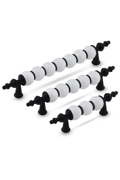 Polimer Modern Lüks Mobilya Dolap Çekmece Kulpları (2 Adet ) 64 Mm Siyah ürün görseli 1