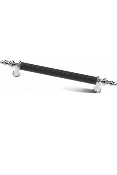 Inci Kombin Lüks Modern Dolap Çekmece Kulpları (2 Adet ) 224 Mm Krom Siyah ürün görseli 1