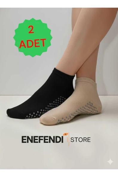 2 Çift Kaydırmaz Unisex Yoga, Pilates, Tavaf Çorabı | Spor Patik Çorap |Siyah |Açıkkahve 36-40 ürün görseli 1