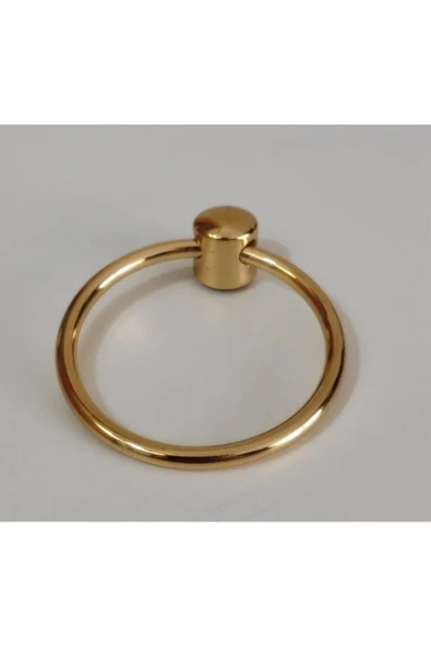 Halka Sarkaç Kulp Metal Parlak Altın Çap 6cm Çekmece Dolap Kulbu ürün görseli 1