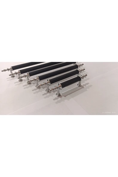 EMİR 5 AD. SİYAH KROM 128 MM Metal Vidalı KULP Dolap,şifonyer,ünite,komidin,mutfak Dolabı,vestiyer ürün görseli 1