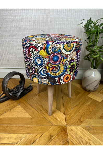 decosense Retro Gürgen Ahşap Puf Bench Tabure Koltuk ürün görseli 1