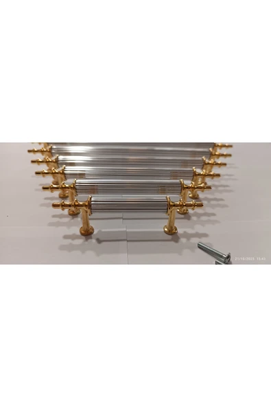 EMİR 1 AD. KROM ALTIN 96 MM Metal Vidalı KULP Dolap,şifonyer,ünite,komidin,mutfak Dolabı,vestiyer ürün görseli 1