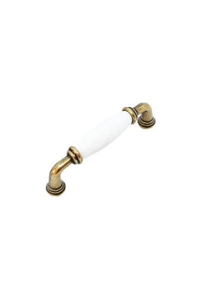 Porselen Dolap Mutfak Çekmece Mobilya Kulpu Antik Düz Beyaz 96mm (9,6cm) Aks. ürün görseli 1