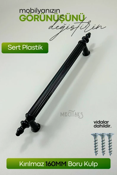 Siyah Dolap Çekmece Kulpu 160mm Sert Polimer Kulp ürün görseli 1