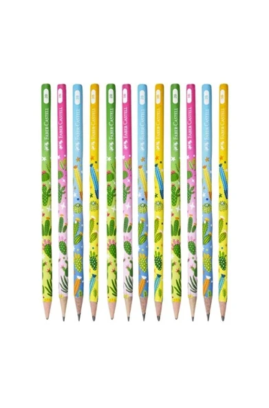 Faber-Castell Kaktüs Desenli 2B Kurşun Kalem 12 Adet 16878 ürün görseli 1
