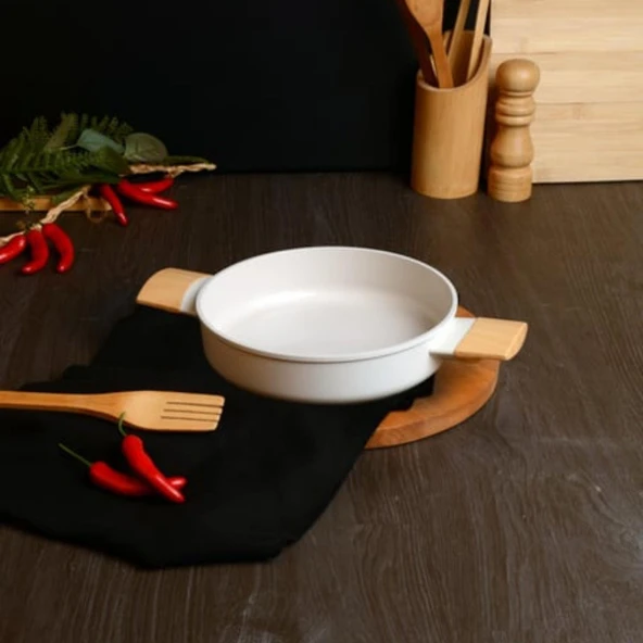 BELARIVA 20 CM BEYAZ AHSAP SAPLI SAHAN ürün görseli 1