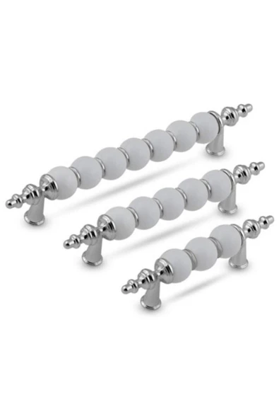 128 Mm 1 Adet Polimer Boncuk Lüks Modern Dolap Çekmece Kulpları Krom Boncuk ürün görseli 1