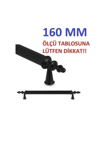 Efsun Kulp Siyah Metal 160mm Mutfak Dolabı Kulp Gardolap Kulp Portmanto Kulp ürün görseli 1
