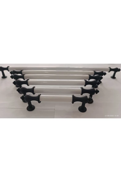 Roma KUZEY 224 MM BEYAZ-SİYAH Lüks Modern Çekmece Dolap Vestiyer Mobilya Kulpları ürün görseli 1