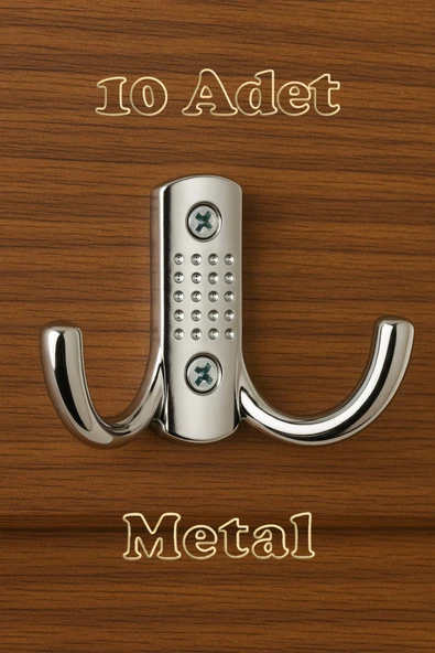 Noktalı Portmanto Vestiyer Duvar Dolap Elbise Askısı Krom Metal Kapı Askılığı Askılık (10 Adet) ürün görseli 1