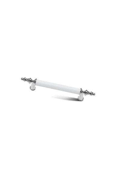 4 Adet Yıldız Mobilya Dolap Çekmece Kulp Beyaz Krom 160 Mm ürün görseli 1