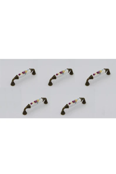 5 Adet Polimer Kırmızı Gül Desenli 96 Mm Antik ürün görseli 1