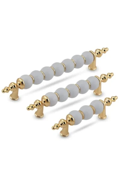 Polimer Modern Lüks Mobilya Dolap Çekmece Kulpları (2 Adet ) 128 Mm Altın ürün görseli 1
