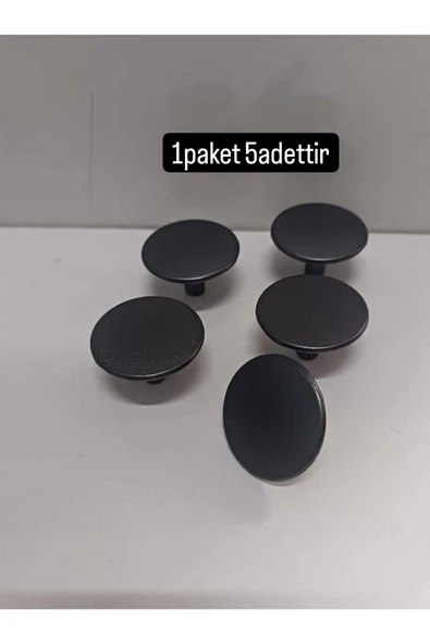 MANTAR DÜĞME ÇAP 35MM MOBİLYA ÇEKMECE KAPAK KULPU MAT SİYAH METAL (1PAKET 5ADETTİR) ürün görseli 1