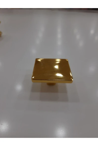 Mercan Kare Düğme Gold Mobilya Dolap Mutfak Vestiyer Kulpu ürün görseli 1