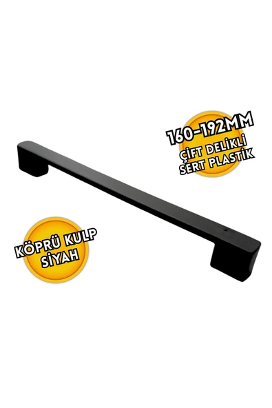 Çift Delikli 160-192 Mm Plastik Köprü Kulp, Lüks Sert Plastik, Mutfak Mobilya Dolap Çekmece Kulpu ürün görseli 1