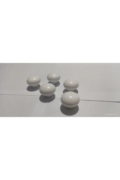 Düz Düğme BEYAZ Mobilya Çekmece Dolap Kulbu 1 AD. Tek Delikli Düğme Kulp - kapak/çekmece/mobilya ürün görseli 1