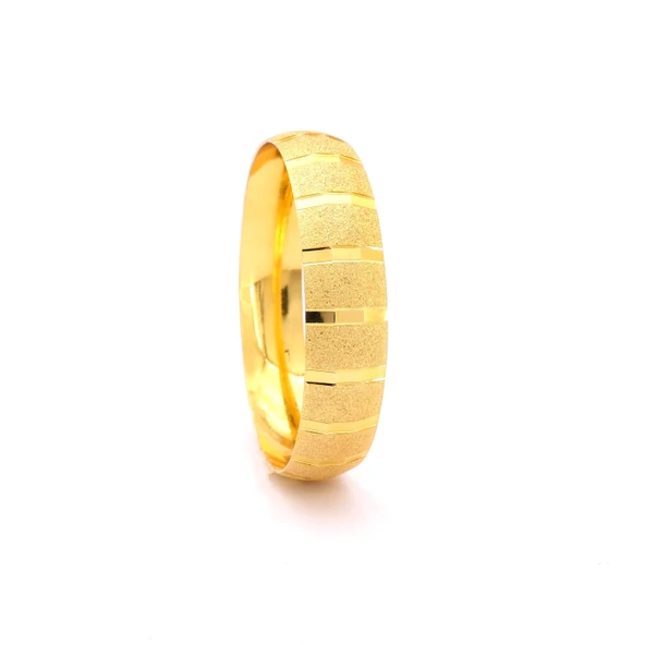 Altın Kaplama Simli Kalın Çizgili 1.5 cm Bilezik BLZ-3138 ürün görseli 1