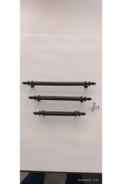 SERT POLİMER 128 MM SİYAH BORU KULP MUTFAK DOLAP - Resim 4