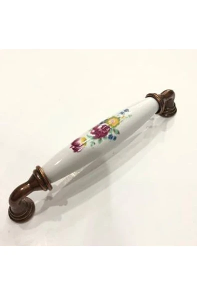 Porcellana Perla - 128mm -gerçek Porselen Kulp Mobilya Kulbu Dolap Kulbu-bakır-beyaz- ürün görseli 1