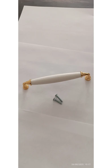 160 MM 1 ADET LÜX MOBİLYA KULPU SEÇİL ALTIN METAL AYAKLI BEYAZ PLMR DOLAP MUTFAK ÇOÇUK GENÇ ODASI ürün görseli 1