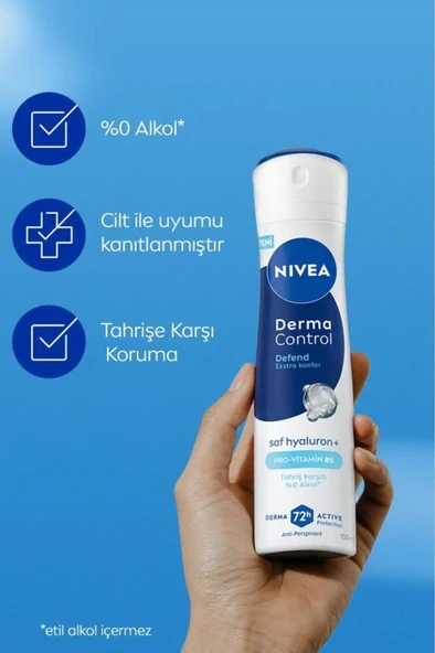 Nivea Derma Control Defend 150 ml Kadın Deodorant Spreyi - Resim 2