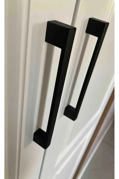 Plastik Kulp Köprü Siyah 96mm & 128mm Çift Ölçü Kulp Dolap Kulp Çekmece Kulp(VİDADAHİL) ürün görseli 1