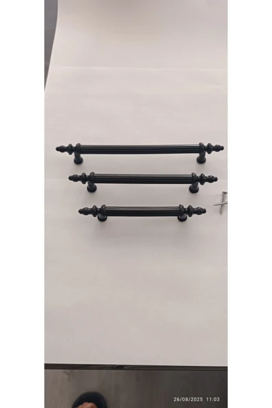 SERT POLİMER 96 MM SİYAH BORU KULP MUTFAK DOLAP - Resim 4