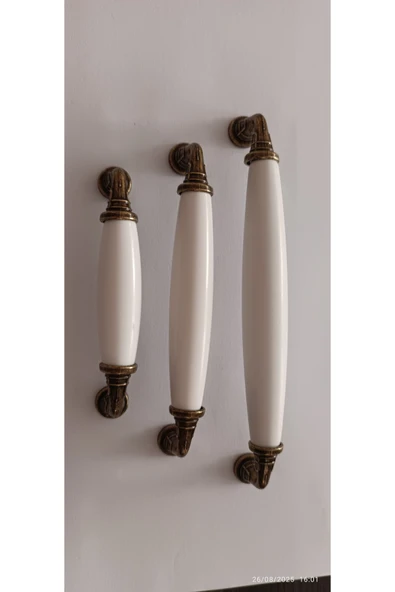 5 ADET SEÇİL 96 128 160 MM Antik Sarı Lüks Modern Çekmece Dolap Vestiyer Mobilya Kulpları BEYAZ ürün görseli 1