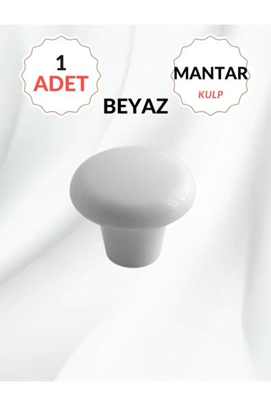 Mantar Plastik Düğme Beyaz Yuvarlak Mobilya Çekmece Düğme Kulp – Dayanıklı Ve Şık Tasarım ürün görseli 1