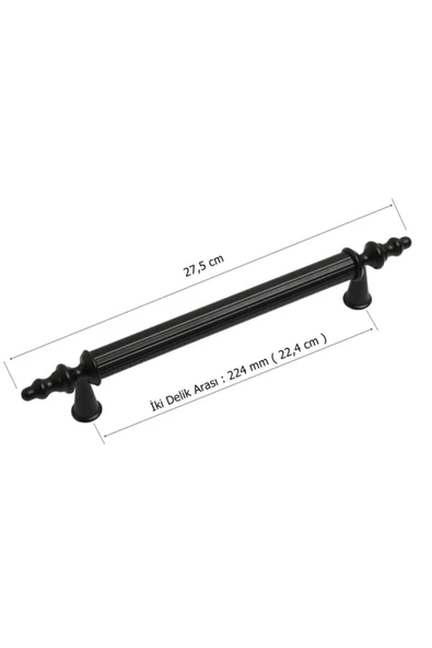 Öyküm Çizgili Mobilya Dolap Çekmece Rustik Kulp Siyah 224 Mm ( 22,4 Cm ) ürün görseli 1