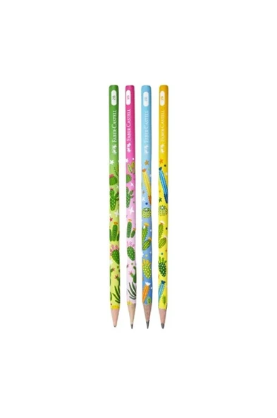 Faber-Castell Kaktüs Desenli 2B Kurşun Kalem 4 Adet 16878 ürün görseli 1