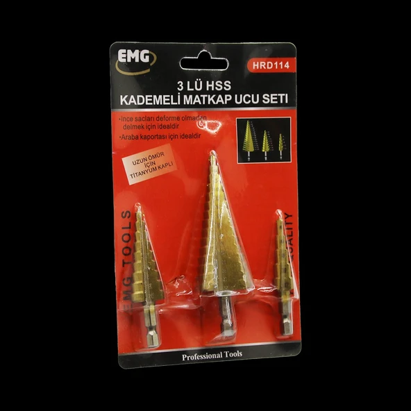 3 PARÇA  HSS KADEMELİ MATKAP UCU SET GO53/03247 ürün görseli 1